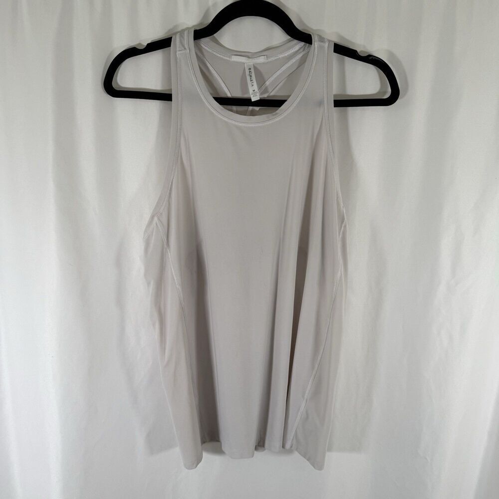Athleta Tank Top Women's medium Solid Grey Pull On Racerback Sleeveless